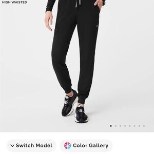 Figs High-Waisted Black Uman Jogger Pants